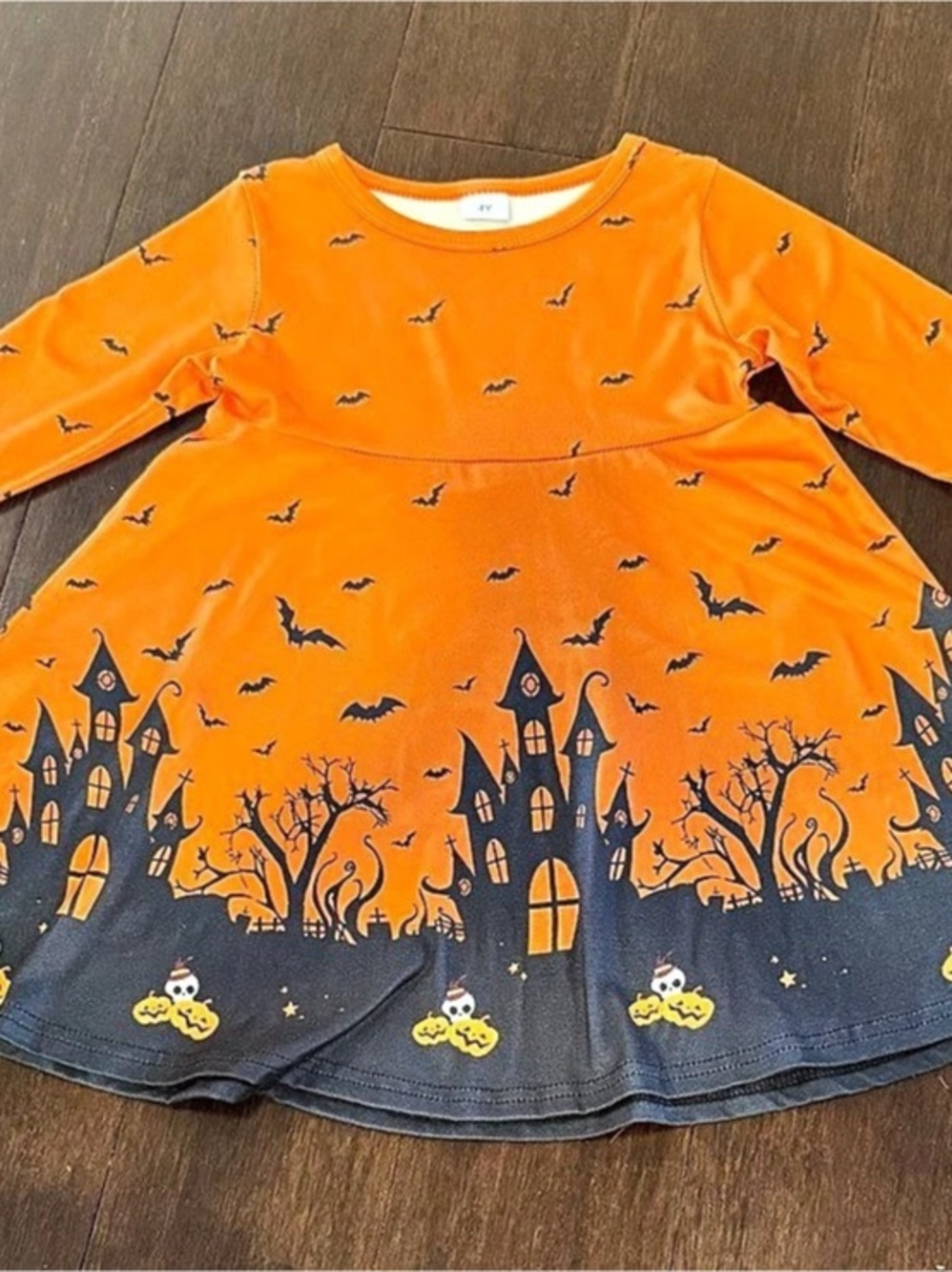 Girls Fall/ Halloween Pumpkin Dress Set - 4T